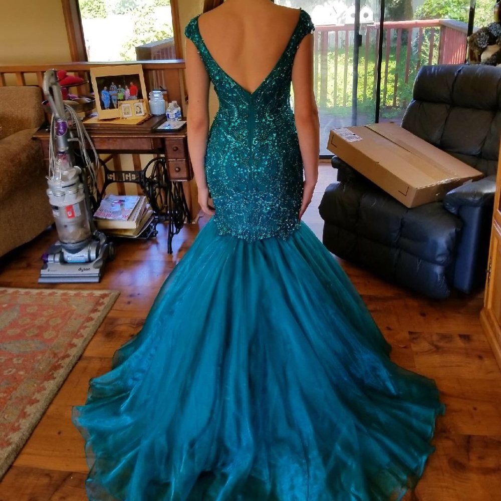 Teal Sherri Hill evening gown SOLD